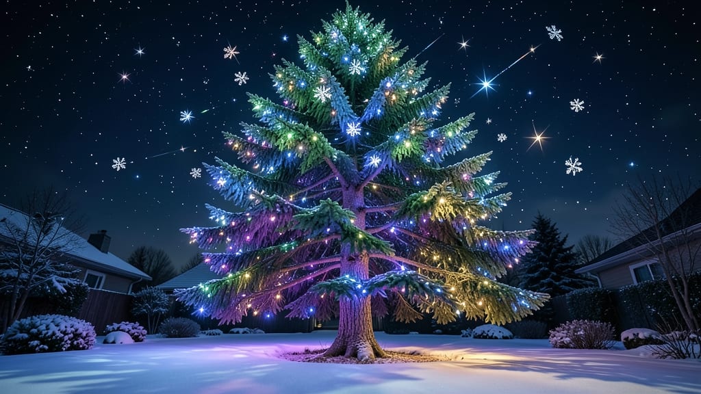 Glowing Holographic Christmas Tree