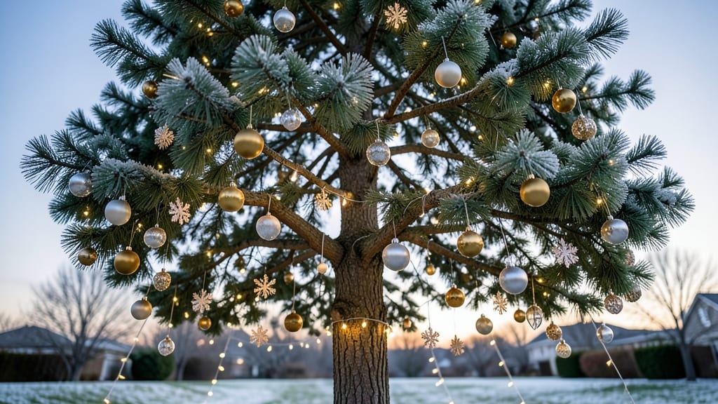 Giant White Pine Christmas Tree Display