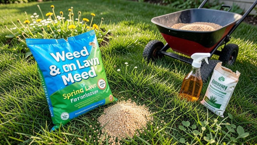 Best Spring Lawn Fertilizer and Weed Control: Pre-Emergent Barrier Against Weeds and Lush Green Growth