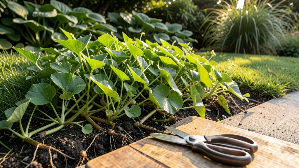 Knotweed Vine Cutting with Pruning Shears