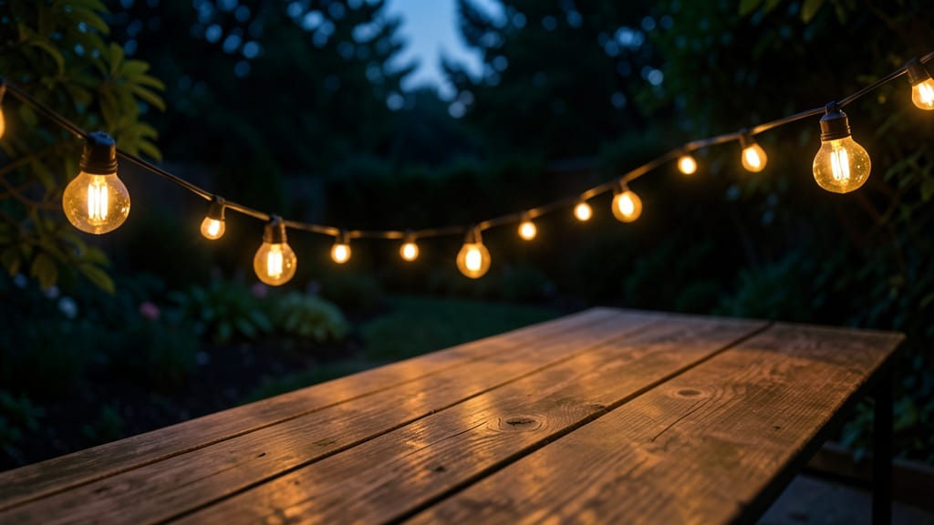 Outdoor String Lights with Edison Bulbs