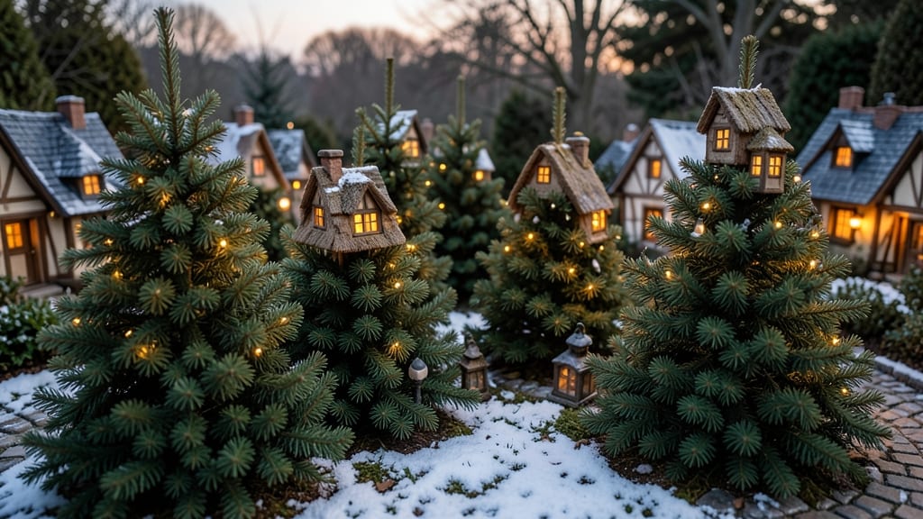 Miniature Christmas Village Tree Grove
