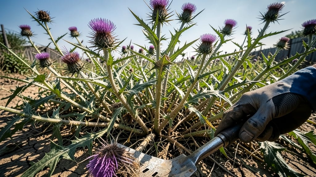 Bull Thistle: Towering Prickly Weed Danger