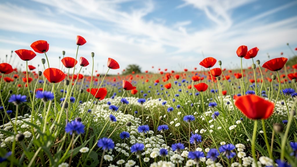 English Cottage Garden Wildflower Patch